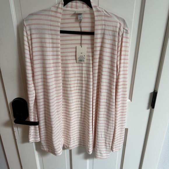 a new day Sweaters - A New Day Blush and Cream Striped Cardigan